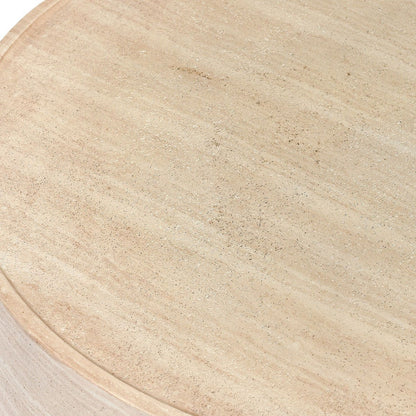 Mckenna Outdoor Round Coffee Table - Travertine