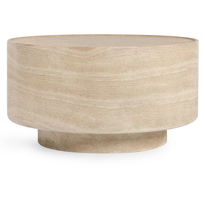 Mckenna Outdoor Round Coffee Table - Travertine