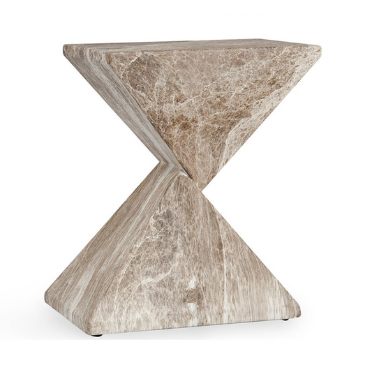 Adler Outdoor Concrete Accent Table - Brown/Ivory