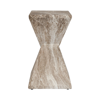 Adler Outdoor Concrete Accent Table - Brown/Ivory
