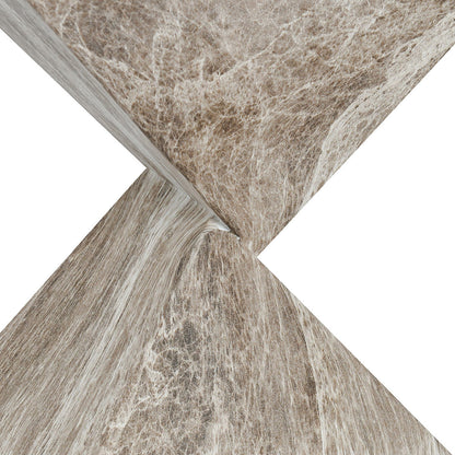 Adler Outdoor Concrete Accent Table - Brown/Ivory