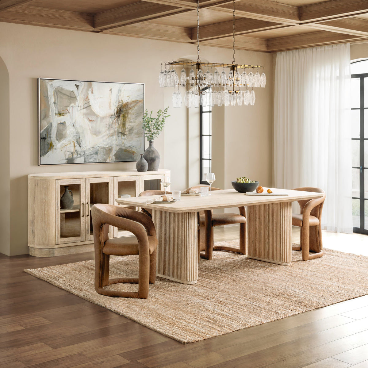 Vander Rectangle Dining Table - Cream Washed