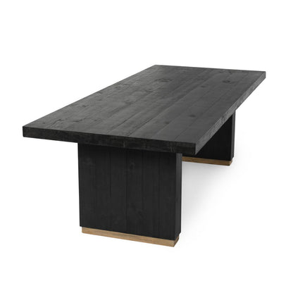 Lynx Solid Wood Rectangle Dining Table - Carbon Black