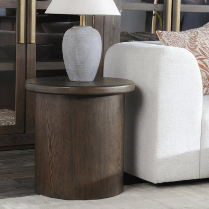 Runa Round End Table - Coffee Brown