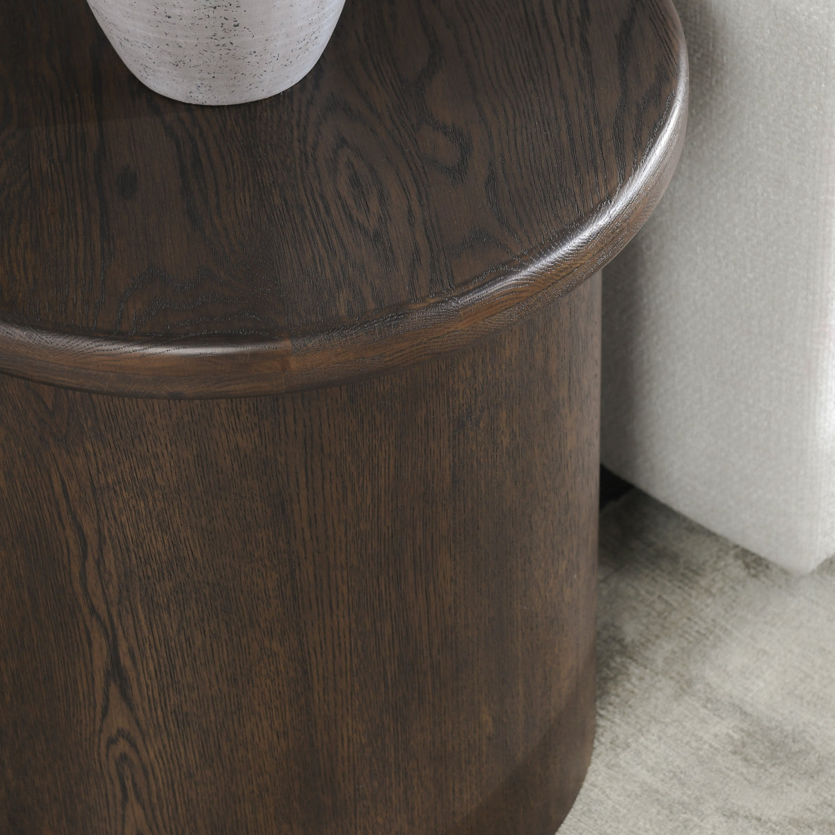 Runa Round End Table - Coffee Brown