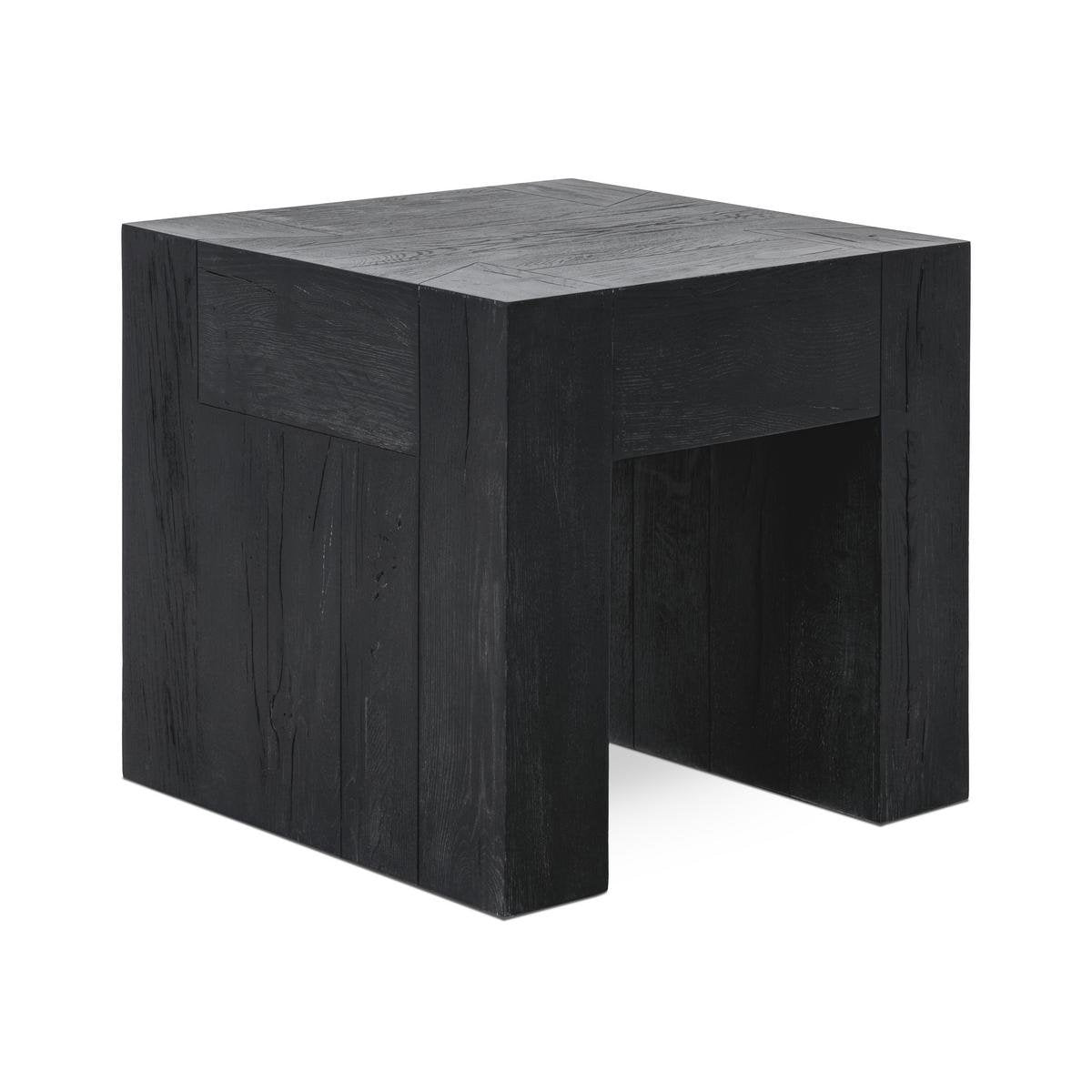 Bristol Square End Table - Aged Black
