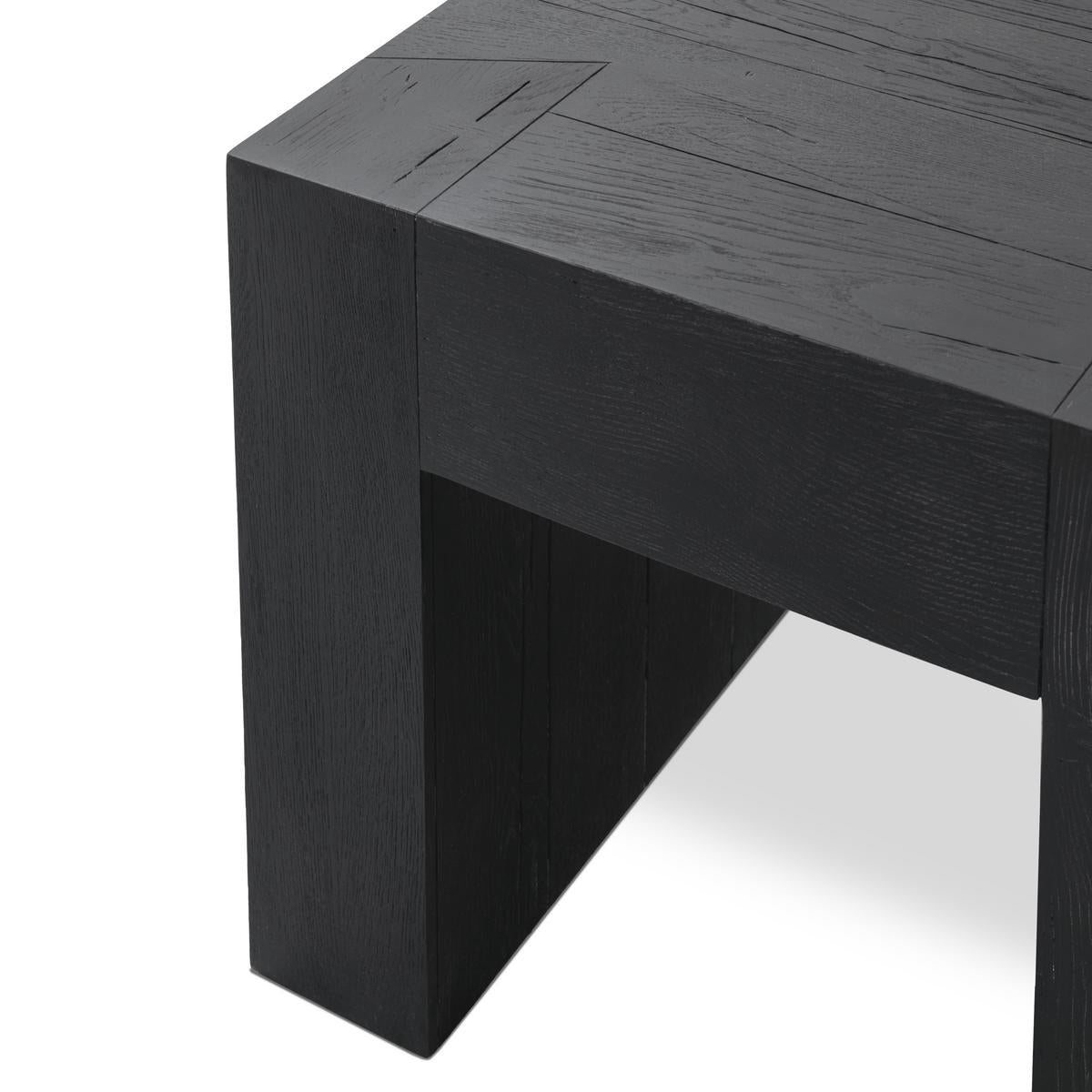 Bristol Square End Table - Aged Black