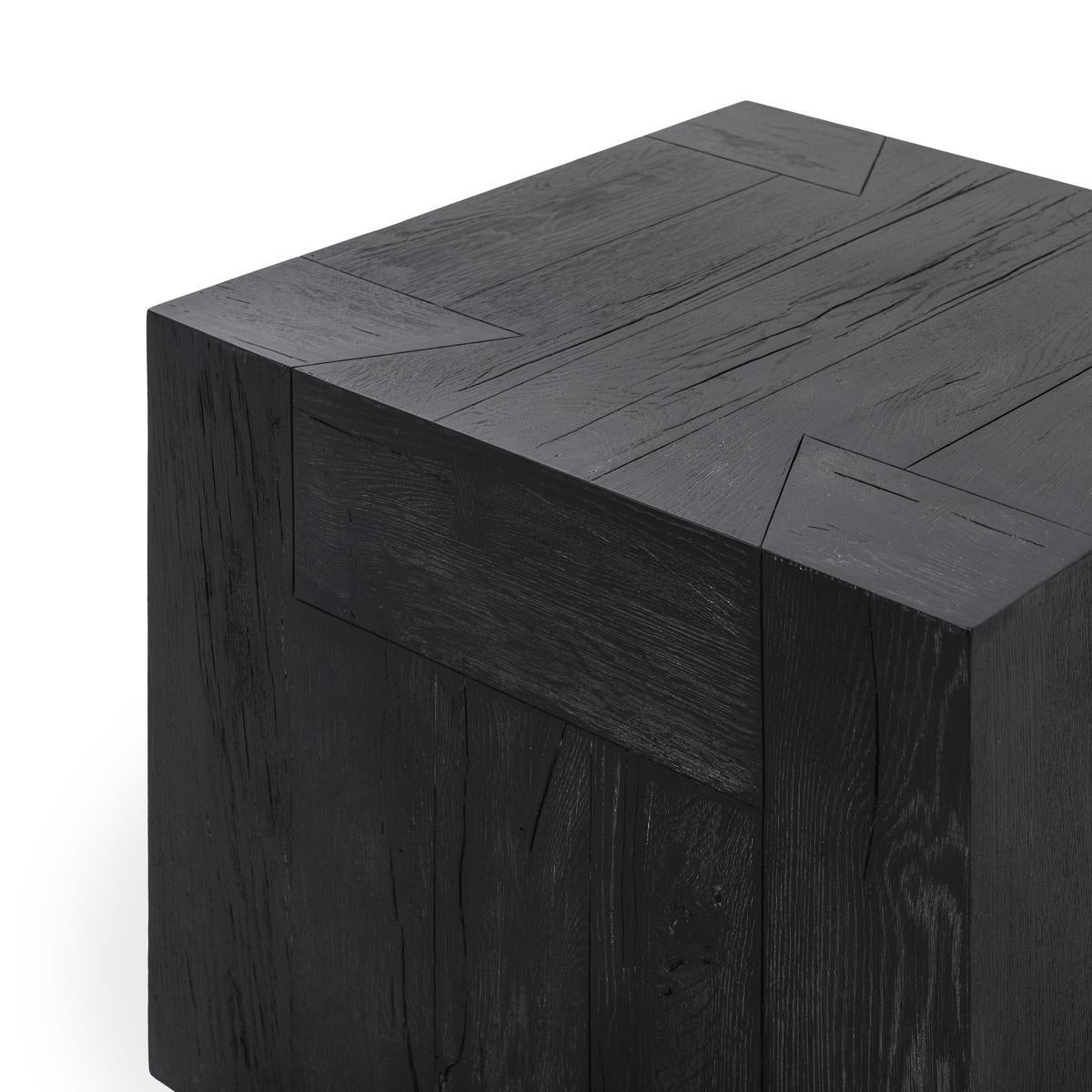 Bristol Square End Table - Aged Black
