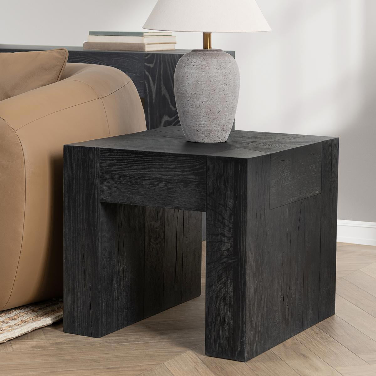 Bristol Square End Table - Aged Black