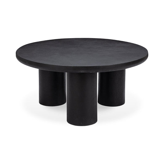 Anzio Outdoor Round Coffee Table - Black