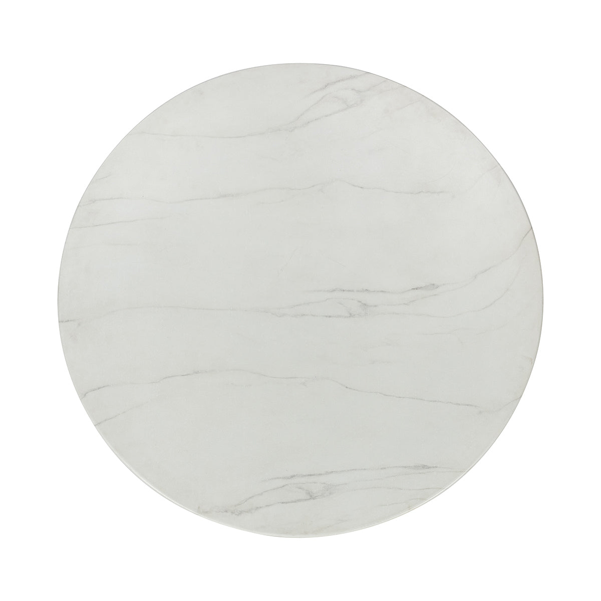 Caspia Outdoor Round Dining Table - Snowdrift White/Black