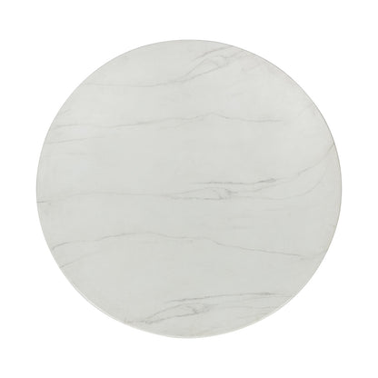 Caspia Outdoor Round Dining Table - Snowdrift White/Black
