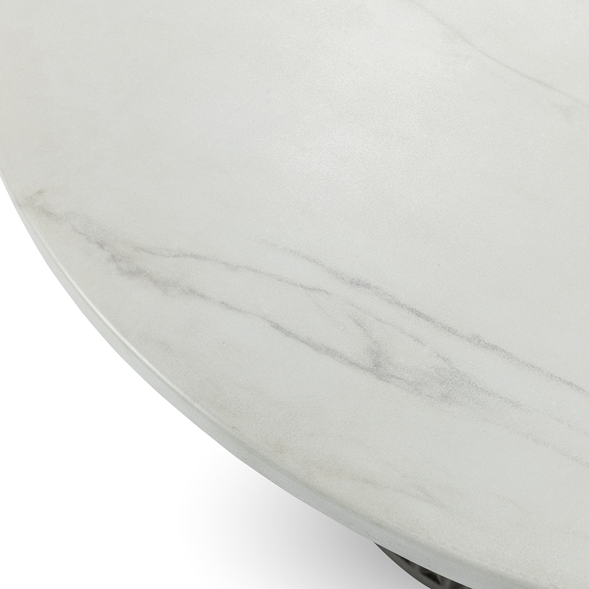 Caspia Outdoor Round Dining Table - Snowdrift White/Black