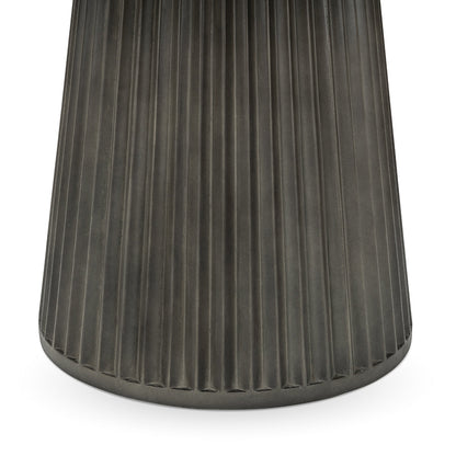 Caspia Outdoor Round Dining Table - Snowdrift White/Black