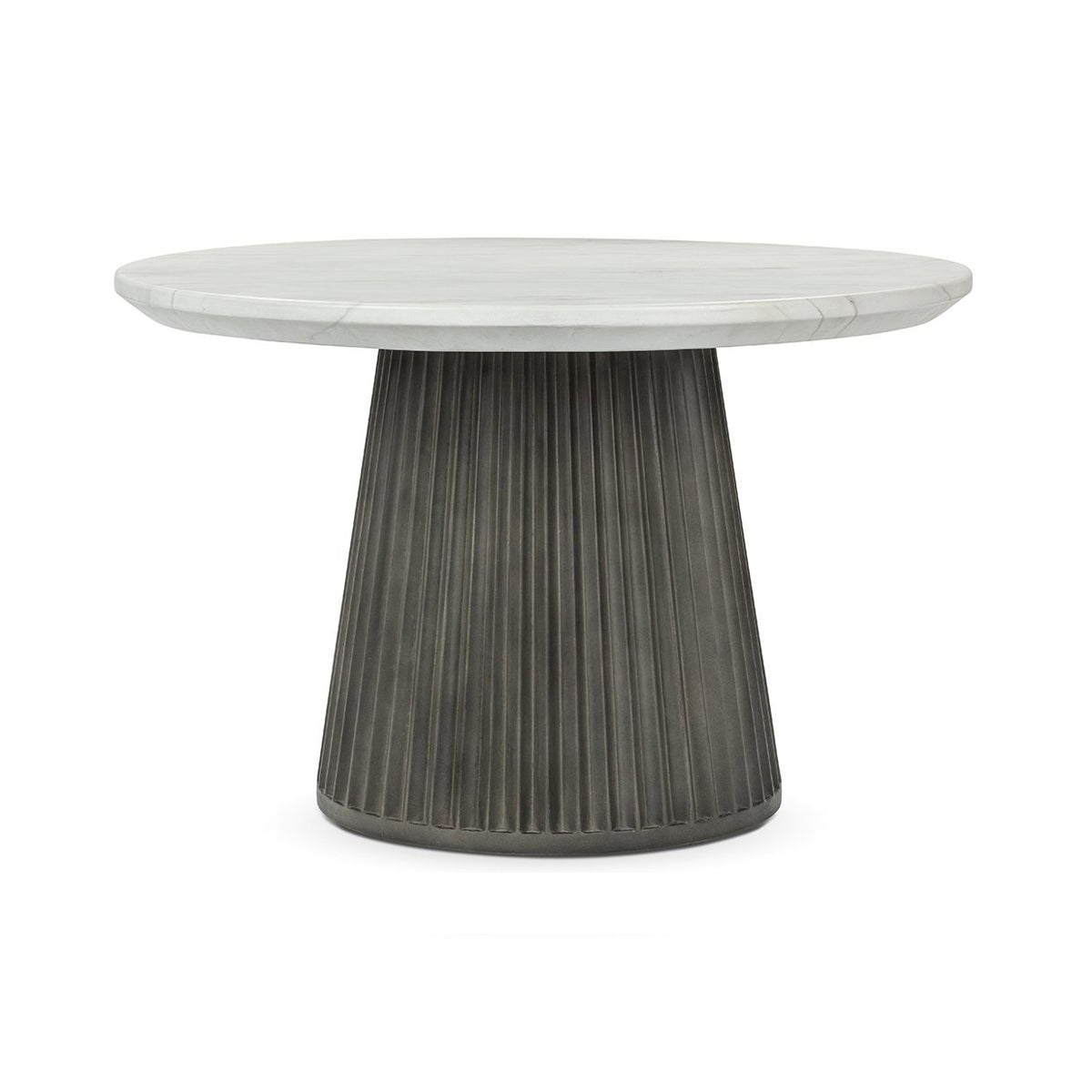 Caspia Outdoor Round Dining Table - Snowdrift White/Black