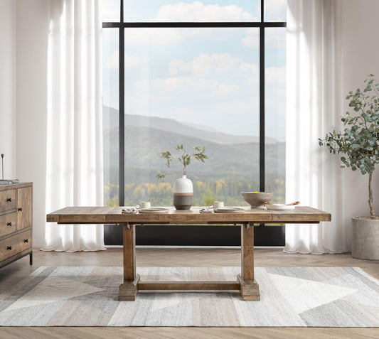 Dita 63"-95" Extendable Dining Table Warm Natural