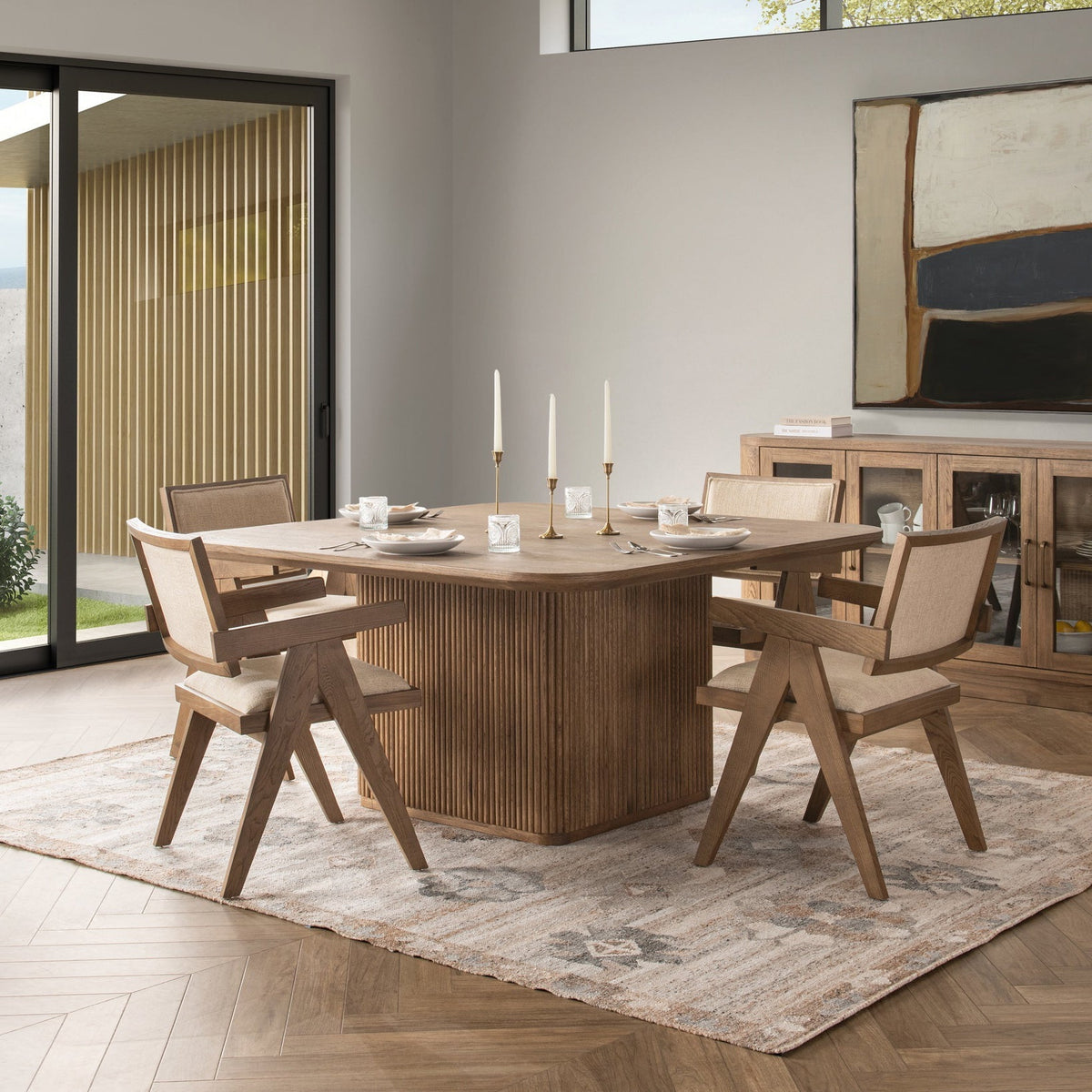 Vander Square Dining Table - Tawny Brown