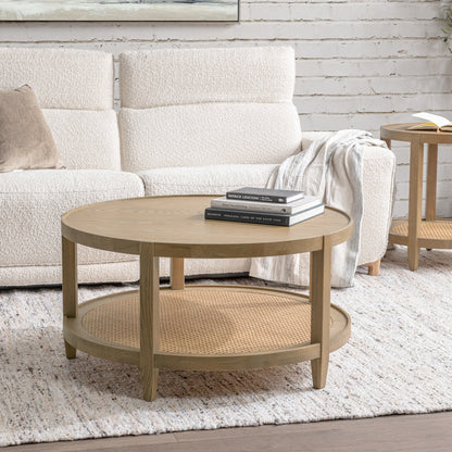 Devin Round Coffee Table - Khaki Mist