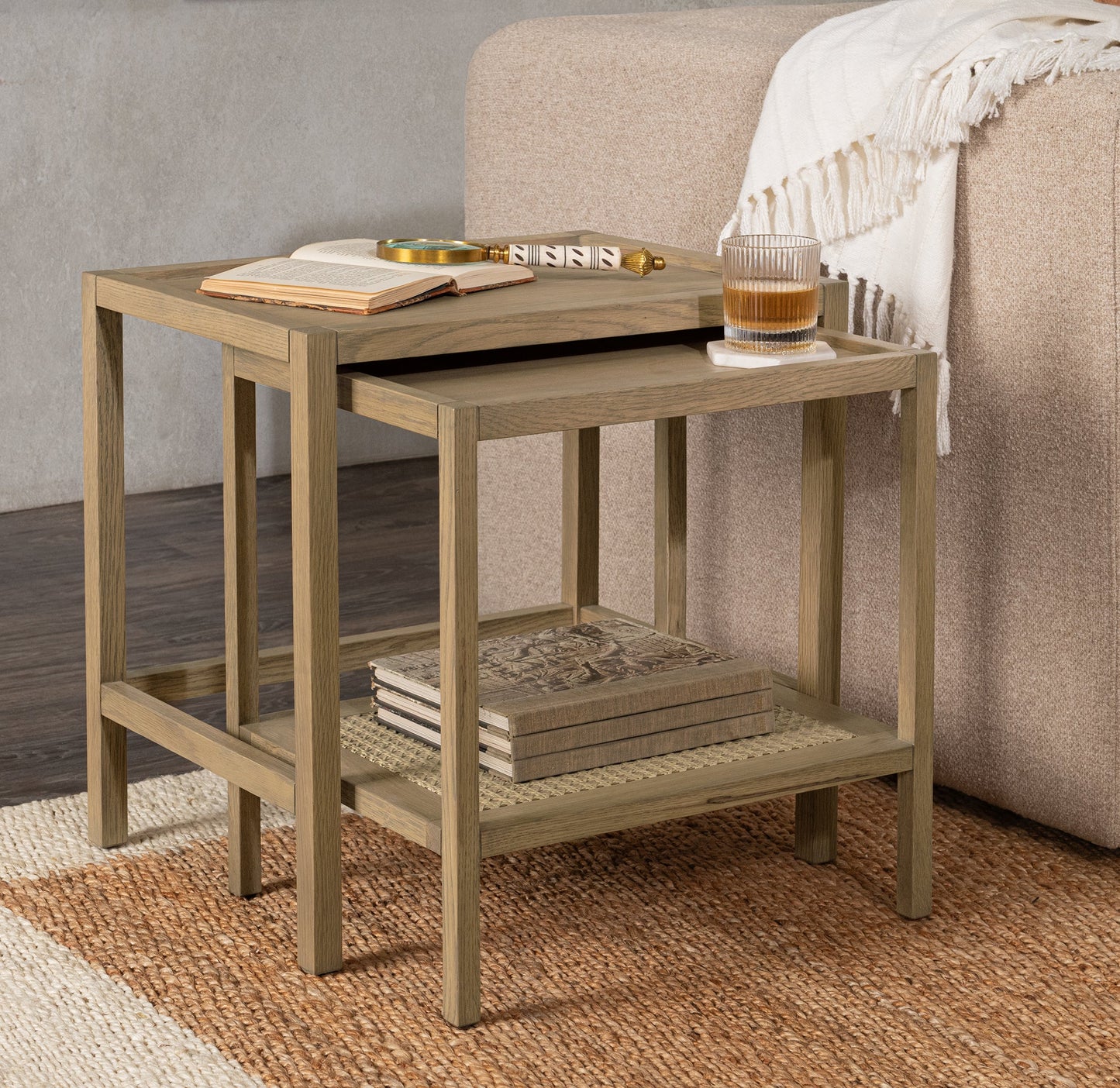 Devin Nesting Accent Tables - Khaki Mist
