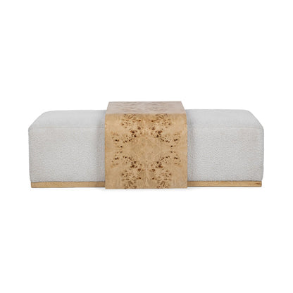 Kenan Rectangle Ottoman Coffee Table - Creamy Ivory