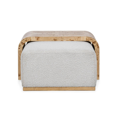 Kenan Rectangle Ottoman Coffee Table - Creamy Ivory