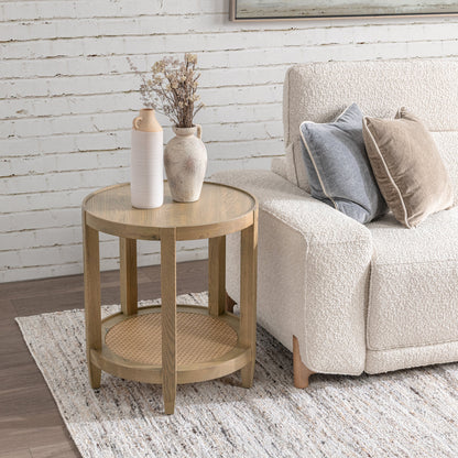 Devin Round End Table - Khaki Mist