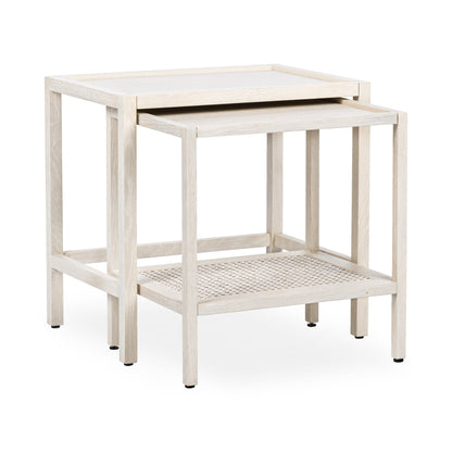Devin Nesting Accent Tables - Milk White