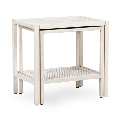 Devin Nesting Accent Tables - Milk White