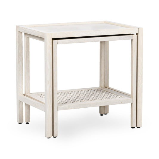 Devin Nesting Accent Tables - Milk White