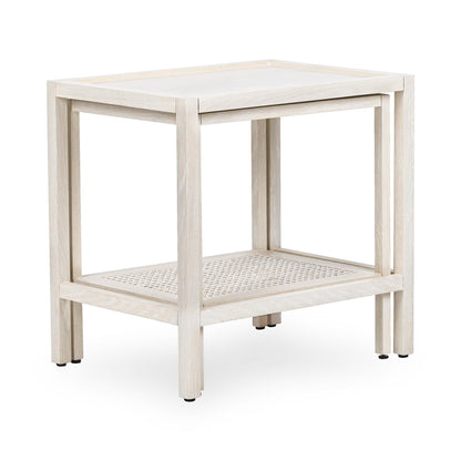 Devin Nesting Accent Tables - Milk White