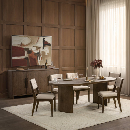 Estelle 84" Oval Dining Table - Soft Cocoa
