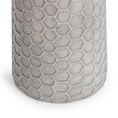 Delaine 17" Outdoor Accent Table - Light Gray