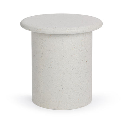 Nysa Outdoor Round End Table - White
