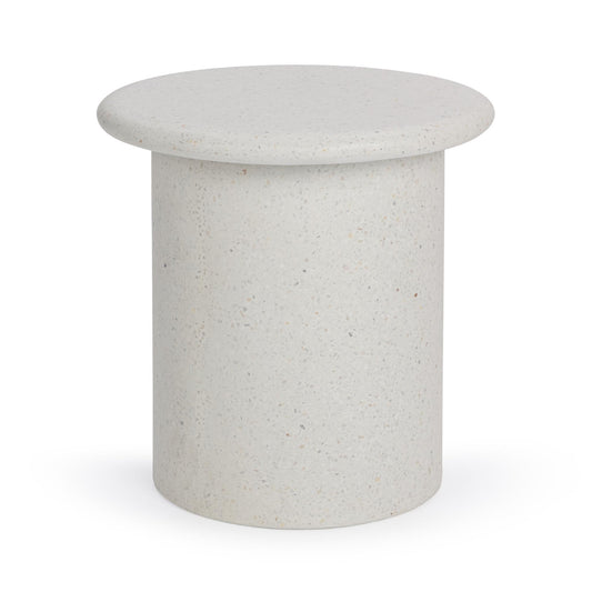 Nysa Outdoor Round End Table - White