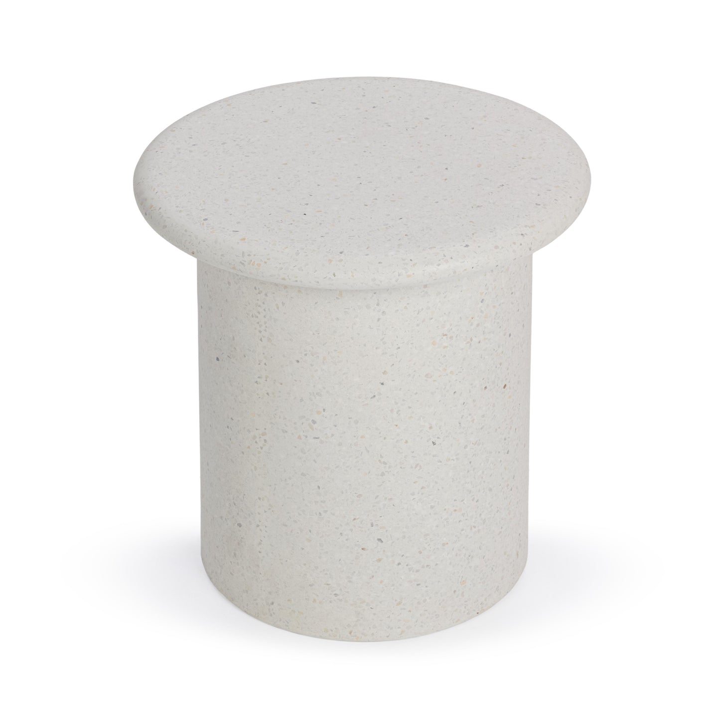 Nysa Outdoor Round End Table - White