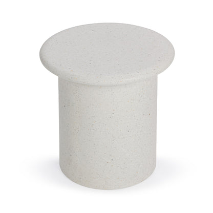 Nysa Outdoor Round End Table - White