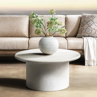 Nysa Outdoor Round End Table -- White