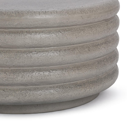 Reva Outdoor Round Coffee Table - Dark Gray