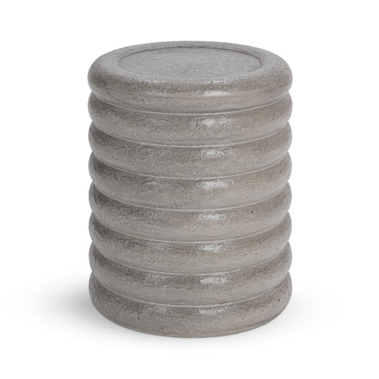 Reva Outdoor Round End Table - Dark Gray