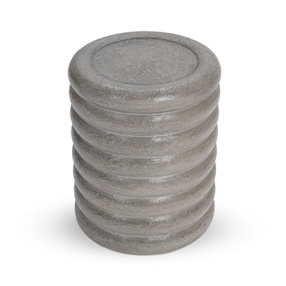 Reva Outdoor Round End Table - Dark Gray