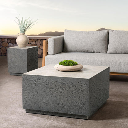 Marwin Outdoor Square Coffee Table Dark Gray