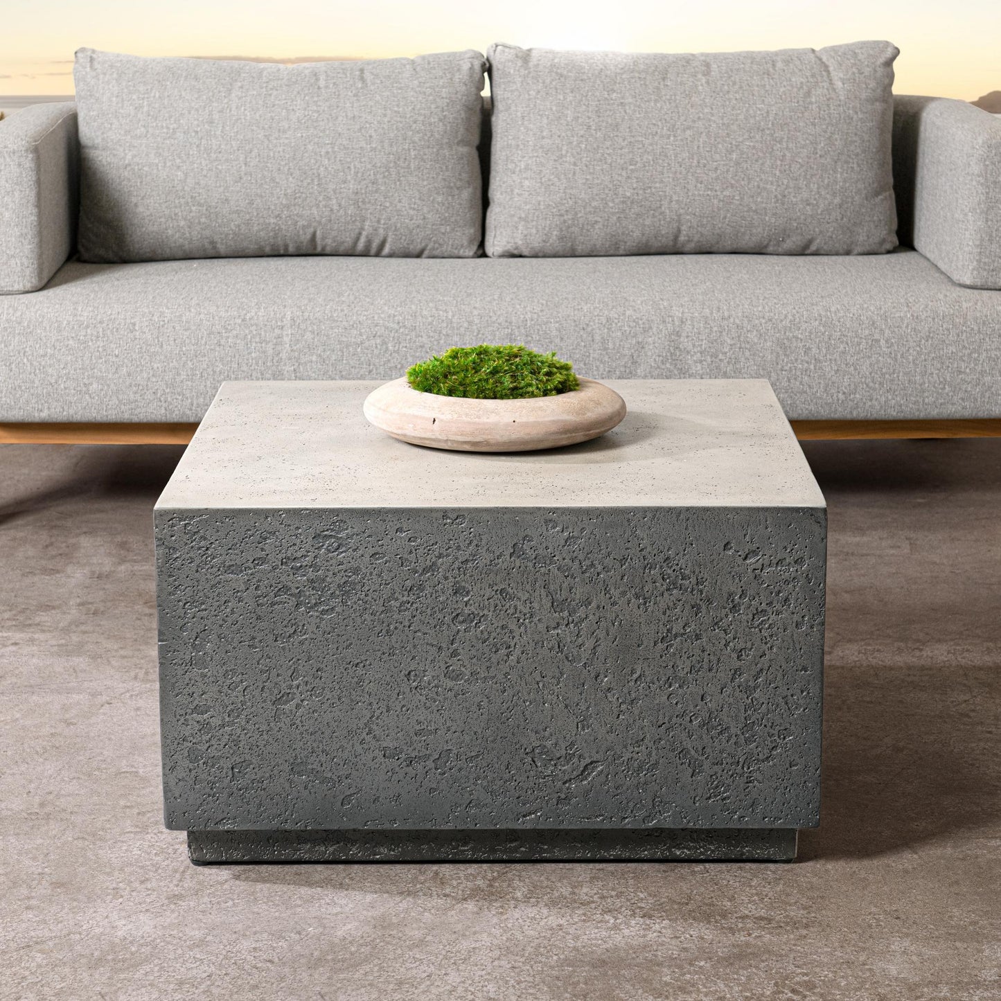 Marwin Outdoor Square Coffee Table Dark Gray