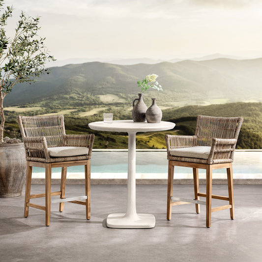 Paulina 31" Outdoor Counter Table - White