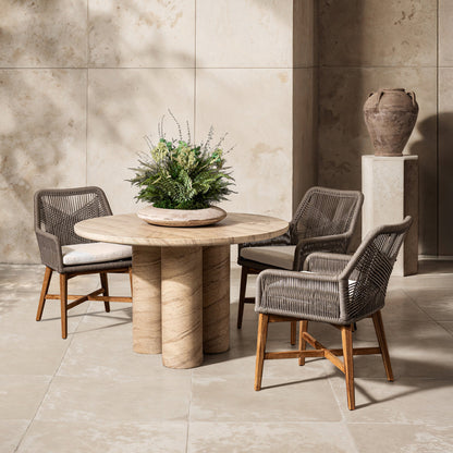 Niva 47" Outdoor  Round Dining Table - Beige