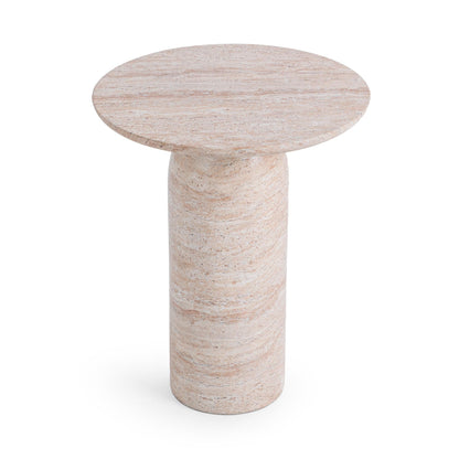 Sana Outdoor Round Accent Table - Beige