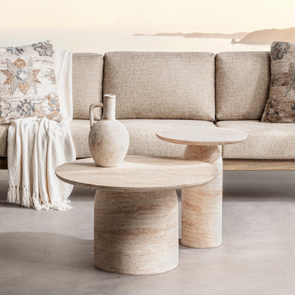 Sana Outdoor Round Accent Table - Beige