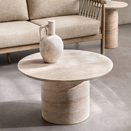 Sana Outdoor Round Coffee Table - Beige