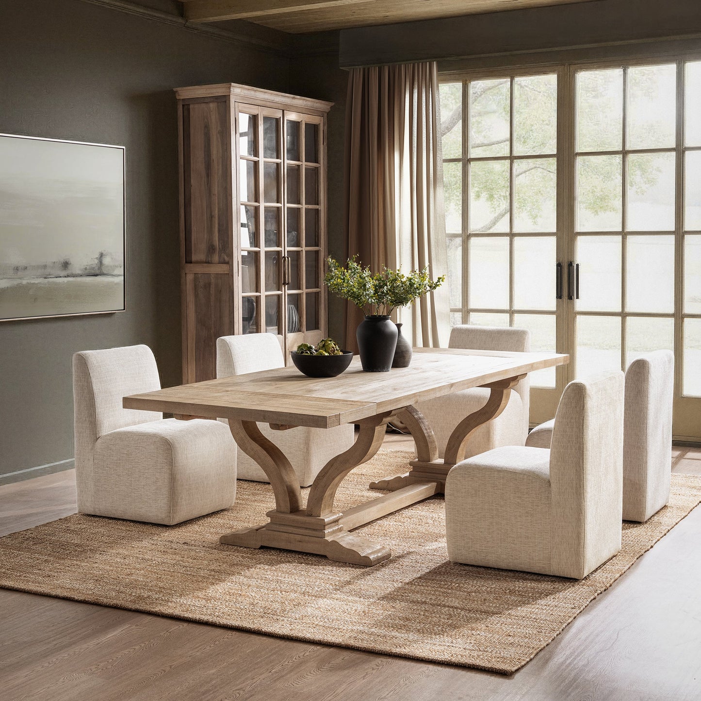 Julia 86-110" Extension Dining Table - Soft Earth