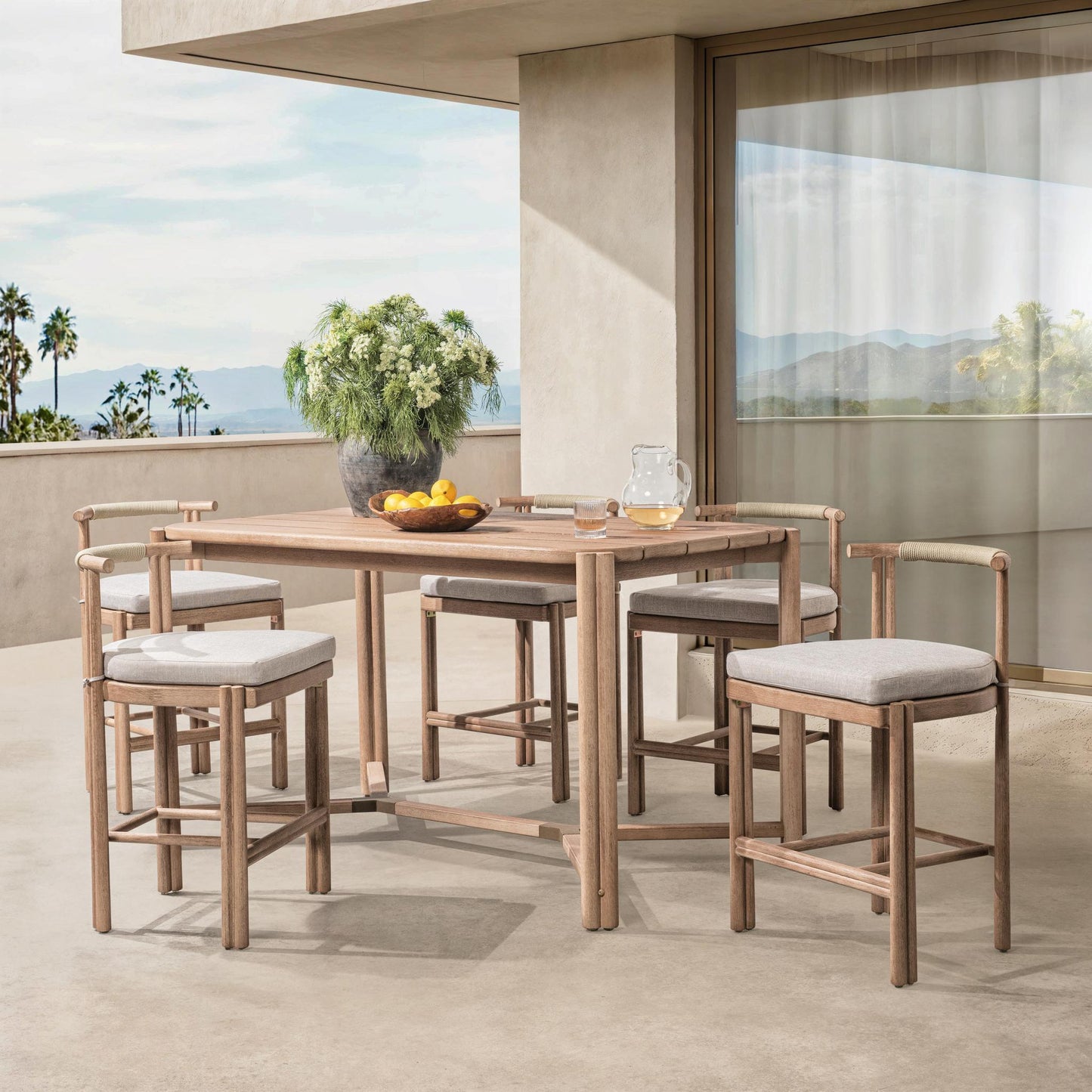 Oliver Outdoor 63" Counter Table - Butterscotch