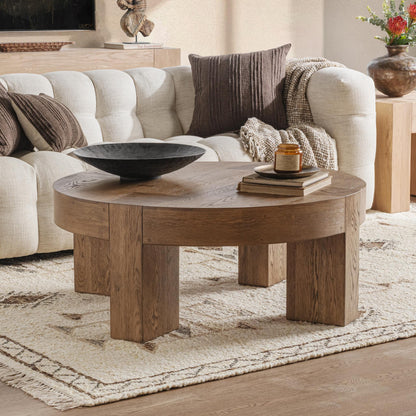 Bristol 44" Round Coffee Table - Café Brown